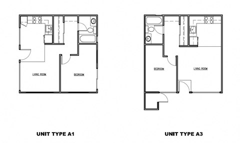 a floor plan of unit type a1 and unit type ab